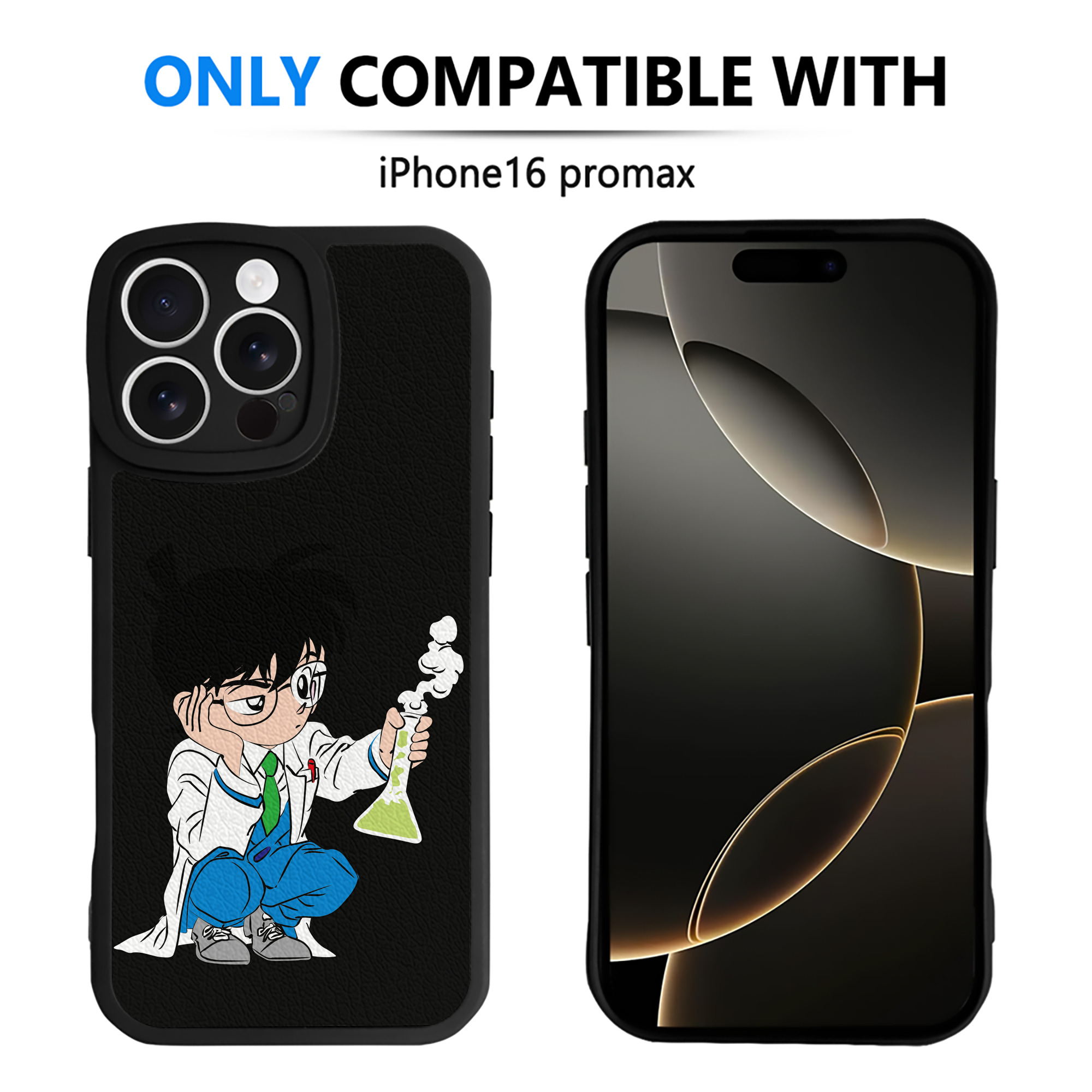 （画像用） 名探偵コナン 江戸川 コナン Detective Conan Conan Edogawa 【iPhone 16シリーズ対応】シリコンスマホケース（レザー調） 材質：シリコン